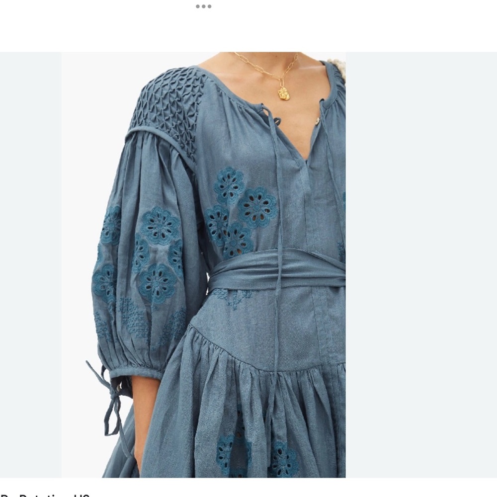 Innika Choo Chambray Blue Embroidered Dress - Picture 2 of 6